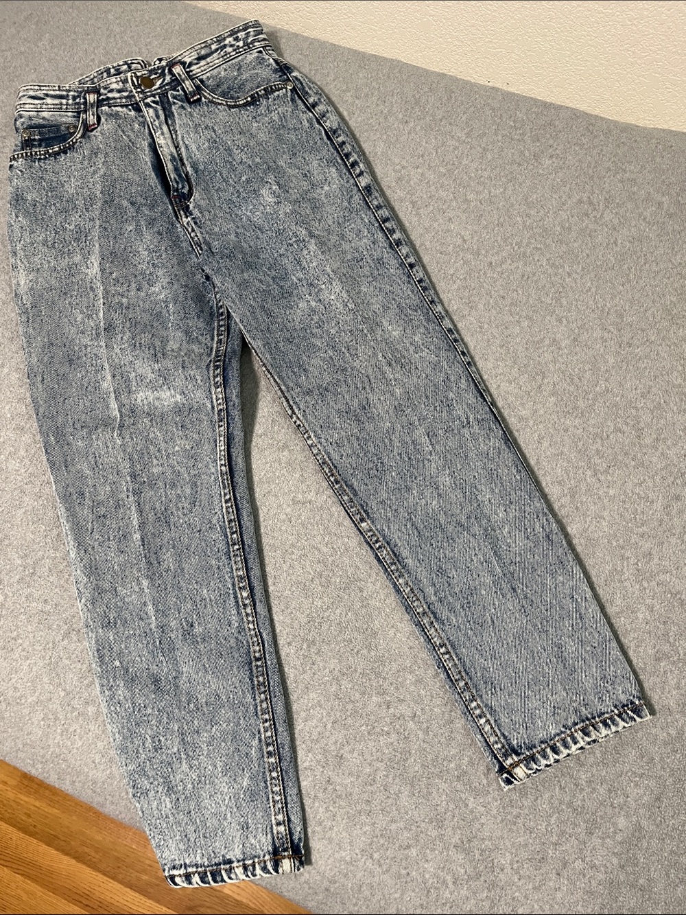 Vintage 90s Stone Wash Highrise Jeans Womens 4 Western Tapered Cotton Indie
